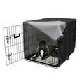 thumbnail image 5 of Charcoal Dog Crate Cover, Monochromatic Pattern of Repetitive Geometric Stars, Easy to Use Pet Kennel Cover Small Dogs Puppies Kittens, 7 Sizes, Grey Charcoal Grey, by Ambesonne, 5 of 6