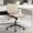 Diamond pattern | PU | Beige, variant on Modern Armless Home Office Desk Chair - Ergonomic Adjustable Height - Small Mid-Back Swivel - Deluxe PU Leather - Walnut Finish - Ideal for Reading, Meeting, Office - With Wheels -Diamond Design | PU