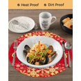 thumbnail image 3 of 13 Inch Round Placemats Set of 6, Merry Christmas Non Slip Heat Insulation PP Table Mats, Winter Snowflake Xmas Aesthetic Red Washable Place Mats for Kitchen Dining Party Table Decor, 3 of 7