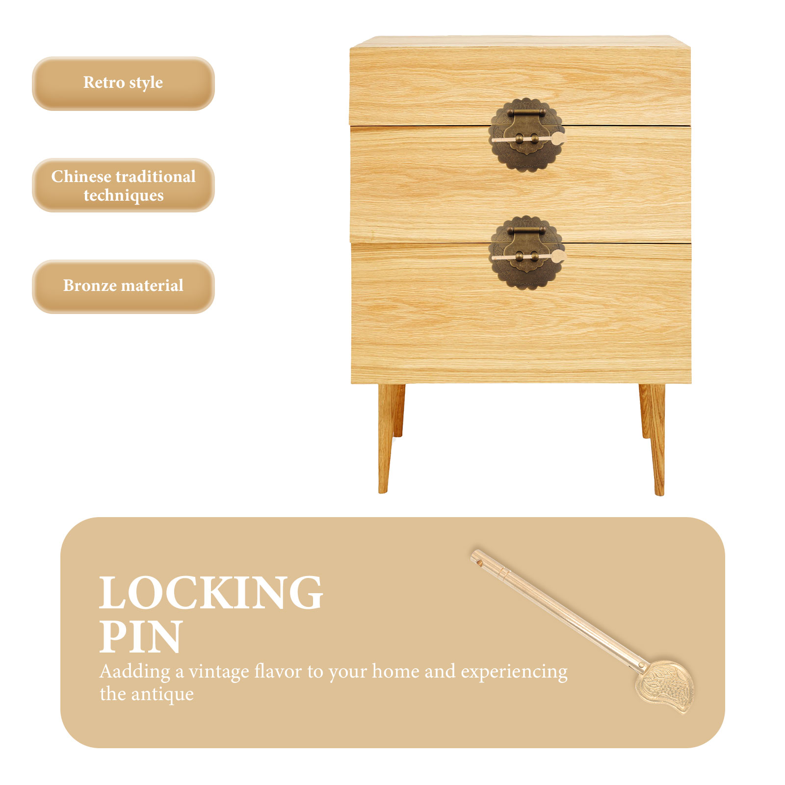 4 Pieces Chinese Wardrobe Door Bolt Plates Shoe Cabinet Lock