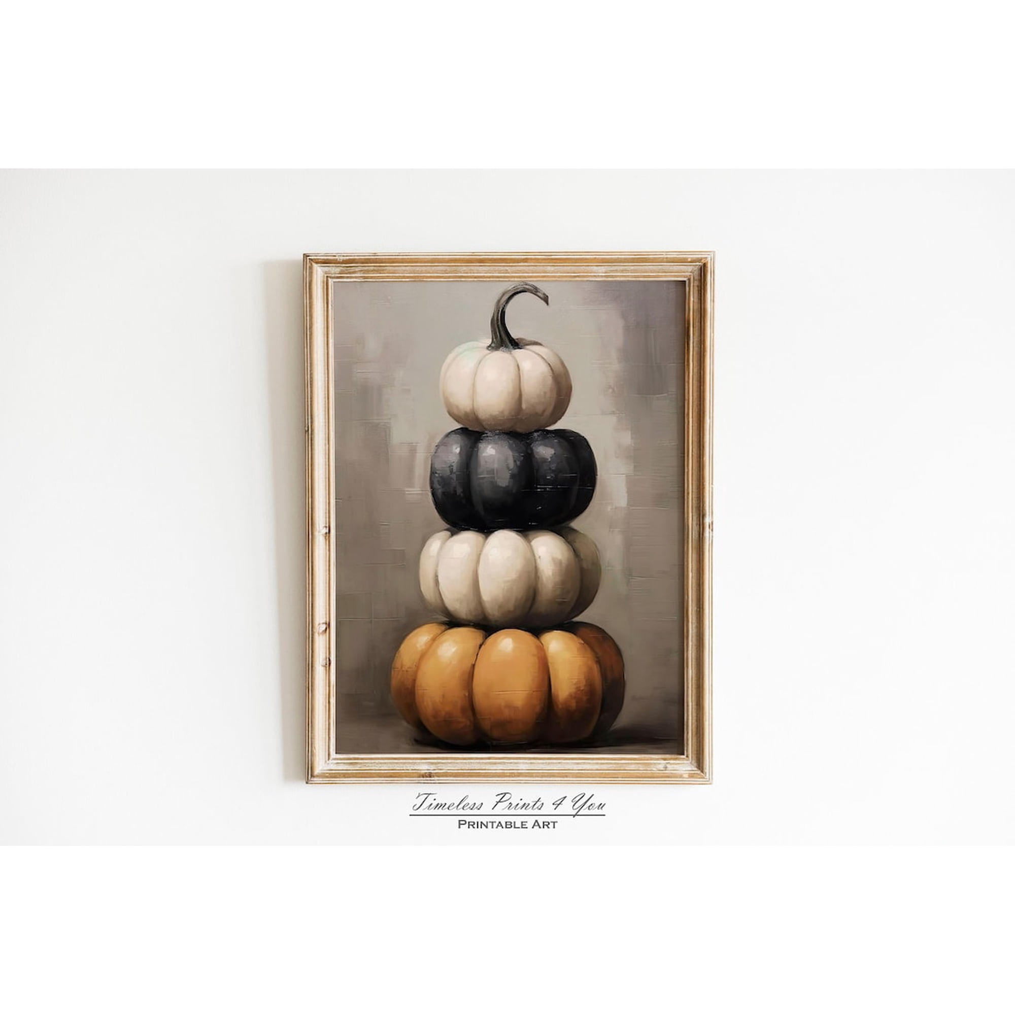 Rustic Pumpkin Wall Art Print Fall Decor