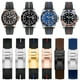thumbnail image 4 of Correa de reloj de goma para Seiko Tudor Citizen con hebilla de acero inoxidable, resistente al agua, 20 mm, 21 mm, color negro y azul, 4 of 5