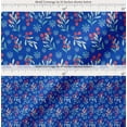 thumbnail image 2 of Soimoi Blue Cotton Cambric Fabric Snowflake & Red Berries Fruits Print Fabric by Yard 42 Inch Wide, 2 of 7