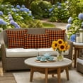 thumbnail image 5 of Black Orange Plaid Outdoor Pillow Covers 16x16 Inch Throw Pillow Covers Set of 2 Waterproof Decorative Pillow Cases Farmhouse Buffalo Check Gingham Cushion Covers for Patio Furniture Garden Couch, 5 of 8