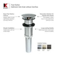thumbnail image 2 of Keeney K820-76BN Push Button Bathroom Sink Drain Without Overflow, Brushed Nickel, 2 of 10