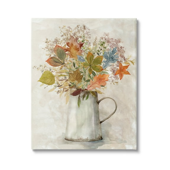 Stupell Industries Fall Florals Country Jug Botanical & Floral Painting Gallery Wrapped Canvas Art Print Wall Art, 16 x 20