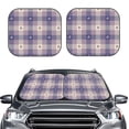 thumbnail image 2 of Honeii Heart Check Plaid Print Foldable Car Sun Shade for Windshield, 2-Piece UV Protection Shade, Protects Car Interior, Ideal for Cars, Trucks, SUVs-Large, 2 of 6