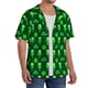 thumbnail image 2 of Balery leaves and glasses of beer for St. Patrick's Day Camisa Casual de Manga Corta con Botones para Hombre, Texturizada, Estilo Cubano, para Playa, Verano-XX-Large, 2 of 5