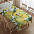thumbnail image 2 of Yellow Lemon Fruit Flowers LightBlue Pattern Rectangle Tablecloth 60"x84",Waterproof Polyester Rectangle Table Cloth, Wipeable Spillproof Polyester Tablecloth for Dining, Camping, Indoor and Outdoor, 2 of 5