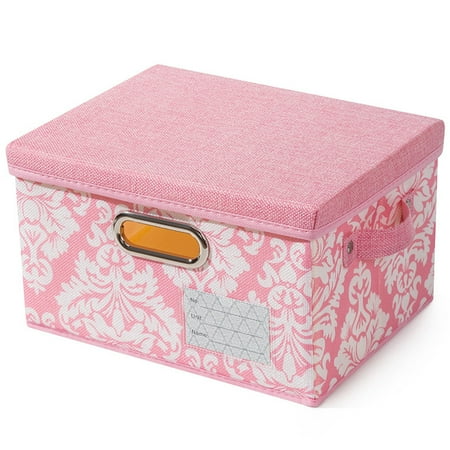 

Fashnice Containers Toy Storage Box Cloth Fabric Folding Organiser Underwear Bra Sock Foldable Cubby Cube Pink S: 11.42*8.66*6.69 inches