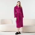 thumbnail image 2 of hotojiny Plush Robes for Women Winter Warm Fuzzy Fleece Soft Bathrobe Lounge Shower Spa Long Robes Comfy Sleepwear, 2 of 4