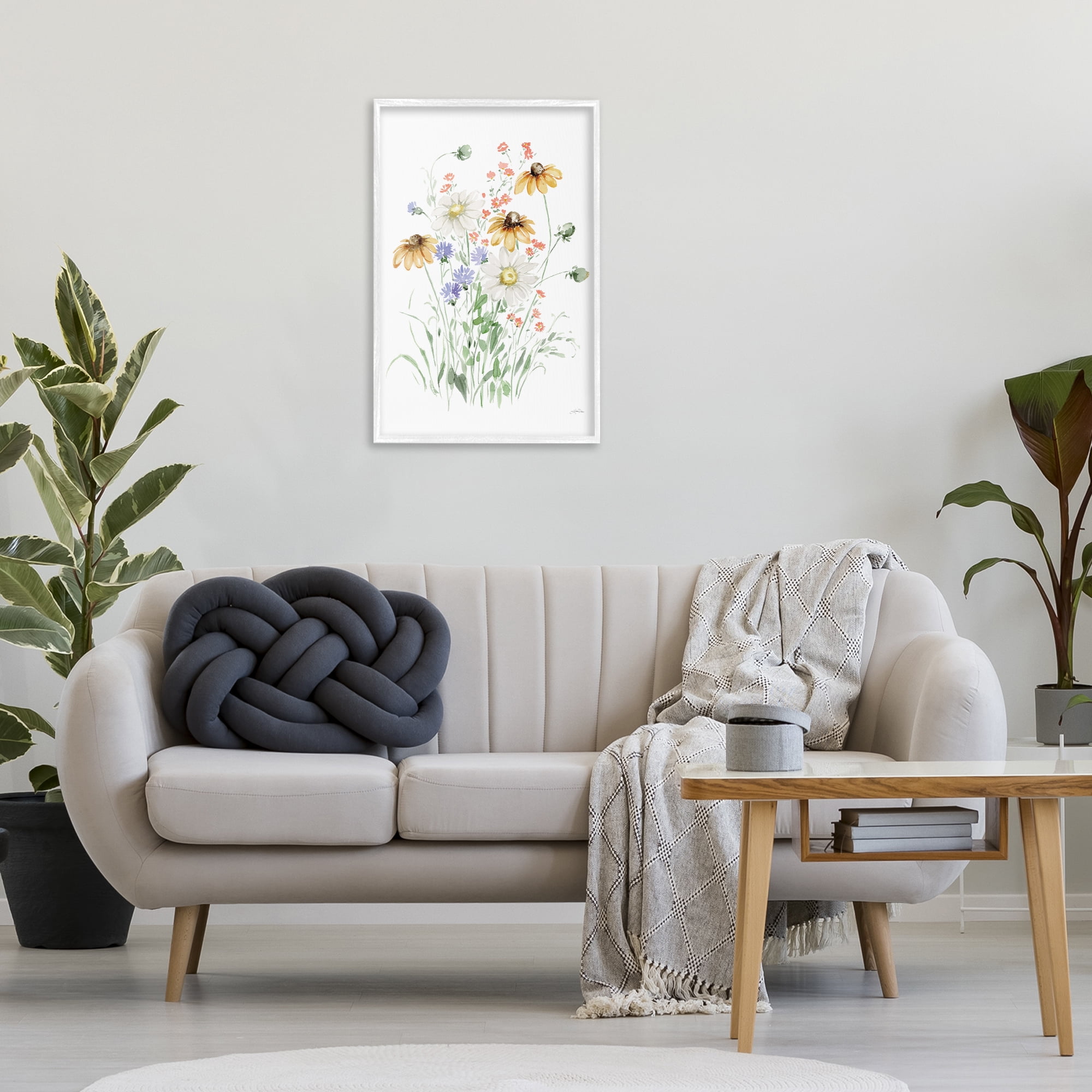 Stupell Industries Summer Garden Blooms Botanical & Floral Painting White Framed Art Print Wall Art, 20 x 30