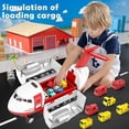 thumbnail image 4 of Airplane Toy,Transport Cargo Airplane Toys Music and Airplane Car Toy Play Set, with Vehicle Car Toy 1 Map 1 Barricade for 3+ Red, 4 of 7