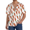 thumbnail image 1 of Balery Carrot Camisa Casual de Manga Corta con Botones para Hombre, Texturizada, Estilo Cubano, para Playa, Verano-Medium, 1 of 5