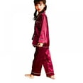 thumbnail image 3 of Ensemble Pyjama en Satin pour Enfants PJS Manches Longues Sleepwear Loungewear, 3 of 6
