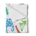 thumbnail image 2 of African Soft Flannel Fleece Throw Blanket, Arrangement of Wild Animal Design Filled with Various Floral Ornamental Forms, Cozy Plush for Indoor and Outdoor Use, 50" x 70", Multi, by Ambesonne, 2 of 5
