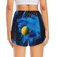 thumbnail image 3 of Picia Sports Tennis Ball Pattern Women's 2 in 1 Athletic Running Shorts High Waisted Workout Casual Gym Sweat Shorts with Comfy Liner Zipper Pockets-Medium, 3 of 9