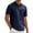 #Navy, variant on DPTALR Men's Casual Solid Color Lapel Half-buttoned Short Sleeve Blouse Top,Black, XL
