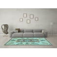thumbnail image 3 of Ahgly Company Indoor Round Abstract Light Blue Modern Area Rugs, 6' Round, 3 of 4