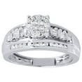 thumbnail image 2 of Diamond Engagement Ring 10K White Gold Princess & Round Cut Soliel Head 1/2 TCW, 2 of 5