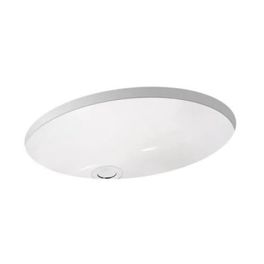 17 x 14 in. Oval Undermount Bathroom Sink with Front Overflow, White