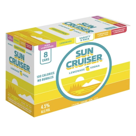 Sun Cruiser Lemonade Vodka Variety, 8 pack, 12oz Aluminum Cans, 4.5% ABV