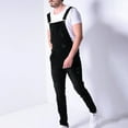 thumbnail image 5 of WXLWZYWL Men's Denim Bib Overalls Workwears Pants One-piece Ripped Slim-fit Jumpsuit with Adjustable Straps and Pockets, 5 of 6