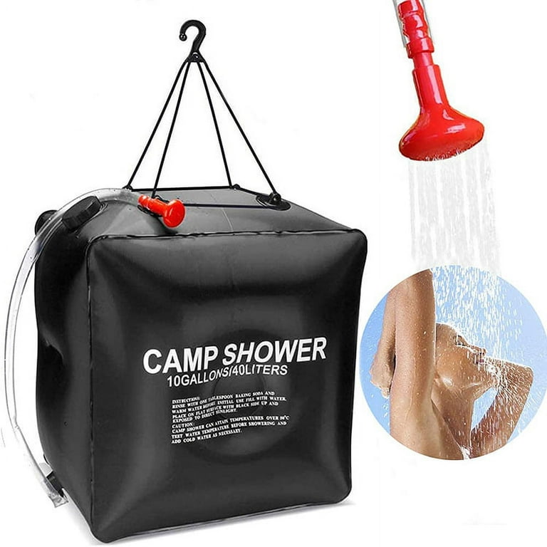 5G Portable Outdoor Shower Solar Heating Pipe Bag Water Camp Hiking Heated Bath