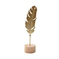 thumbnail image 3 of Escultura de hoja Figura de hoja Nórdica Moderna con base de madera Estatua de hoja de metal Hoja Estilo B, 3 of 9