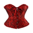 thumbnail image 3 of Femmes Vintage Corset Overbust Classique Bustier en Acier Os Lace Up Top, 3 of 5