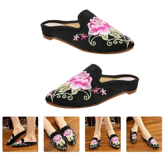 HOMEMAXS  Woman Embroidered Slippers Gift for Friends Loved Ones Women's