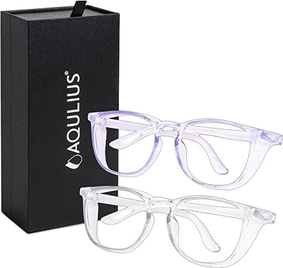 Aqulius 2Pack Anti Fog Stylish Safety Glasses for Women, Nurses, Blue