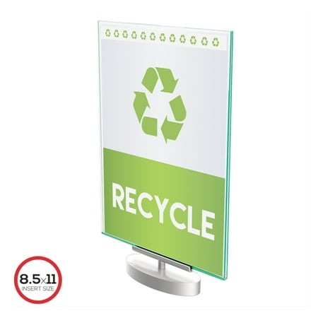 deflecto Superior Image Swivel Sign Holder, Clear, 8 1/2 x 11 Insert, Silver