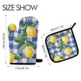 thumbnail image 2 of Yayeee Oven Mitts and Pot Holder Set of 2 Heat Resistant Kitchen Gloves Baking Hot Pad, Blue Plaid Lemon, 2 of 5