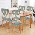 thumbnail image 2 of Yayeee 2 Pack Dining Chair Covers Stretch Parson Chairs Slipcovers Seat Protector, Winter Goose Scarves, 2 of 6