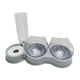 thumbnail image 2 of Cuencos dobles para gatos, juego de comederos y bebederos para mascotas, 3 en 1, inclinados 15 degree con dispensador de agua, comedero elevado para perros gris, 2 of 8