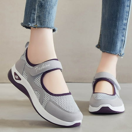 Xysaqa Women Flats Shoes  Slip on Flats Shoes Women s New Large Size Casual Mesh Slip-on Women s Shoes Soft Sole Breathable Fashion Mother Shoes Nurse Shoes for Women on Clearance