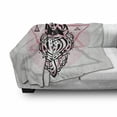 thumbnail image 2 of Owl Print Soft Flannel Fleece Throw Blanket, Funny Contemporary Art Star Eyed Bird on Triangles, Cozy Plush for Indoor and Outdoor Use, 70" x 90", Pink Grey, by Ambesonne, 2 of 5