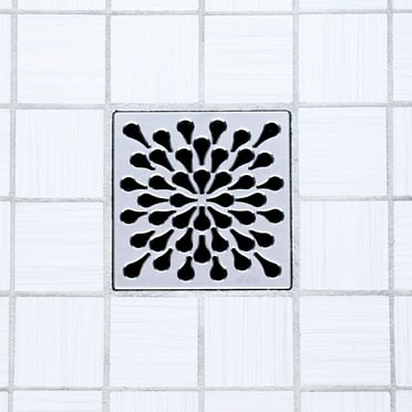 Ebbe Unique Square Shower Drain Grate Splash - Stainless Steel - Satin Stainless