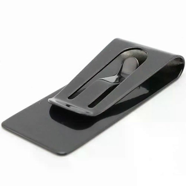 Black Money Clip Mens Stainless Steel Silver Cash Holder Male Mini Purse Metal Bill Clamp Slim Pocket ID Credit Card Folder