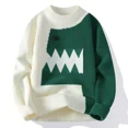 thumbnail image 3 of Suéter de dinosaurio divertido de Harajuku, prenda de punto cálida para otoño e invierno de 2024, nuevo diseño de empalme para parejas, jersey de punto para parejas, 3 of 4