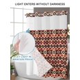 thumbnail image 4 of No Hook Cloth Fabric Shower Curtain with Snap in Liner, Red Brown Geometric Waterproof Shower Curtains Set with See Through Top Window, Ethnic Southwest Country Bath Curtains Shower 36"x78", 4 of 6