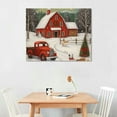 thumbnail image 2 of Nawypu  Christmas Wall Decor Red Truck Snowmen House Canvas Print Painting Wall Art Christmas Home Décor for Bathroom Bedroom Living Room Office Framed Ready to Hang 20x16 inch, 2 of 4