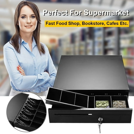 UPC: 6952938338462 | Costway Cash Drawer Box Works Compatible Epson POS Printers w/5Bill &5Coin Tray