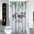 thumbnail image 2 of Stall 36"x72" Green Leaves Shower Curtain Set with Hooks,Get Naked Bathroom Curtain Farmhouse Board Waterproof Bath Curtain Machine Washable, 2 of 6