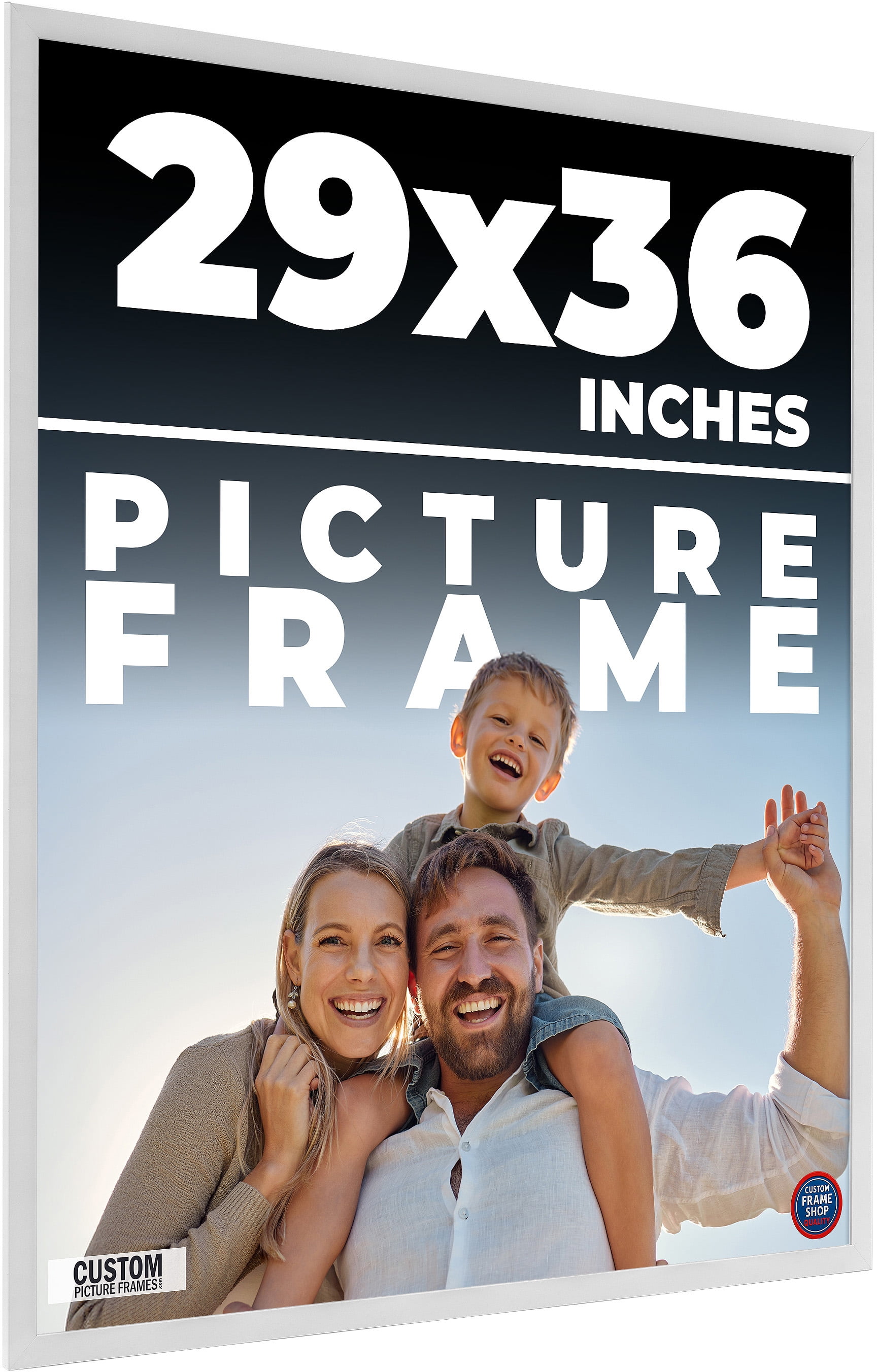26x26 Frame White Solid Wood Picture Frame Includes UV Acrylic