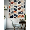 thumbnail image 4 of Navy Blue Burnt Orange Botanical Sheer Curtains for Living Room Bedroom Vintage Leaves Sheer Curtains 72 Inch Long 2 Panels Set Light Filtering Curtain Window Treatments Drapes for Dining Room, 4 of 6