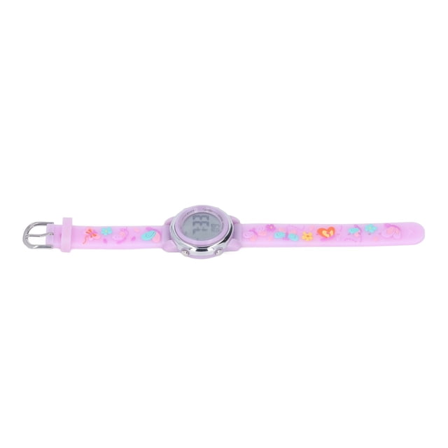 LED Kids Watch, Cartoon Child Watch Backlight Waterproof Adjustable Birthday Gift For Sports Light Purple