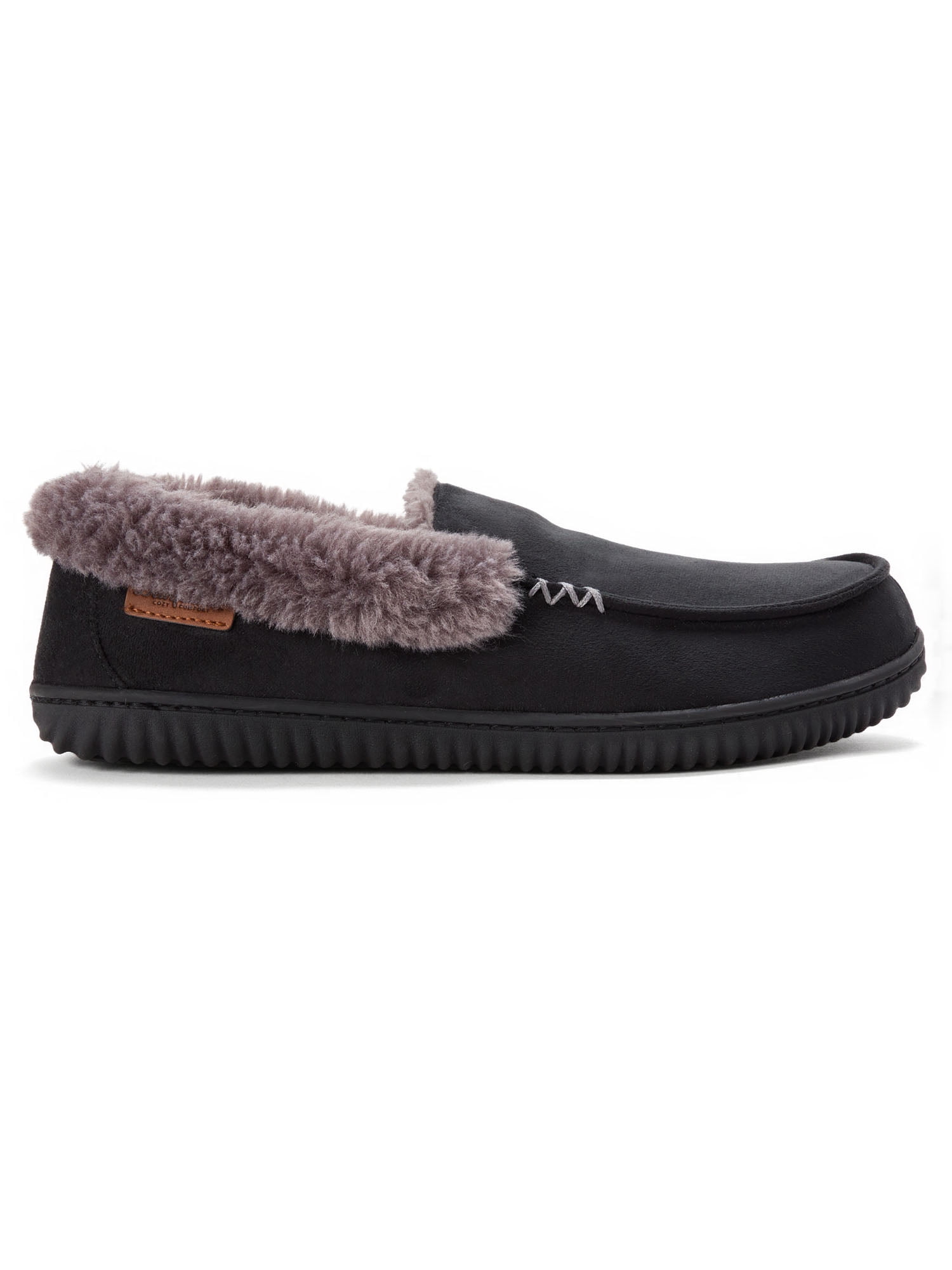 Dearfoams Cozy Comfort Men's Cuffed Moccasin Slippers