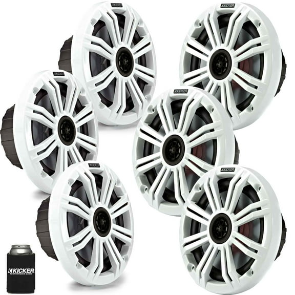 Kicker 6.5" White Marine Speakers (QTY 6) 3 pairs of OEM replacement speakers